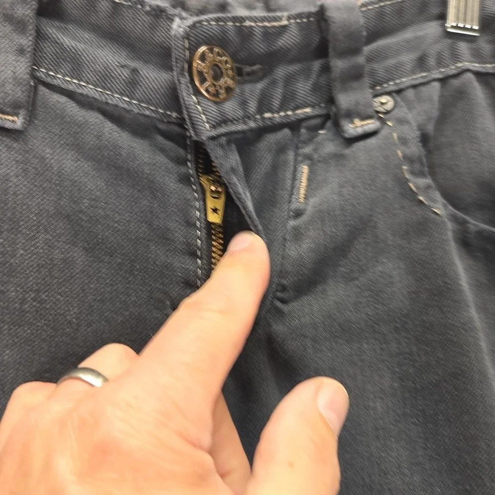 Vintage Levis Blue Star Jeans Mens Gray Slim Charcoal Wash Engineered Fits 28x34